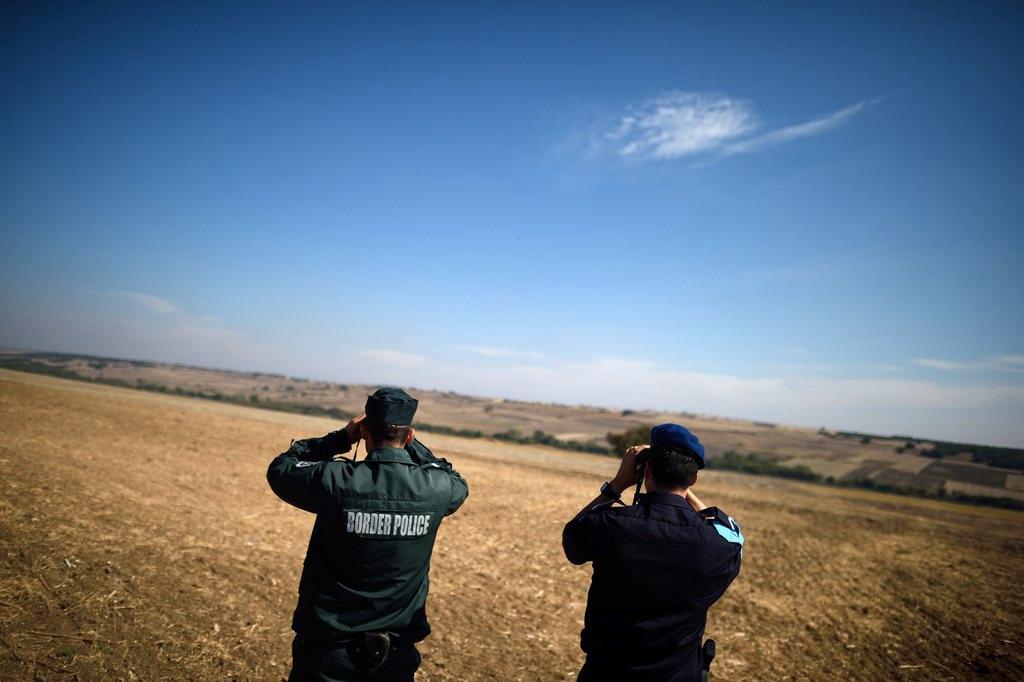 European border agents on the border along Turkey and Bulgaria.