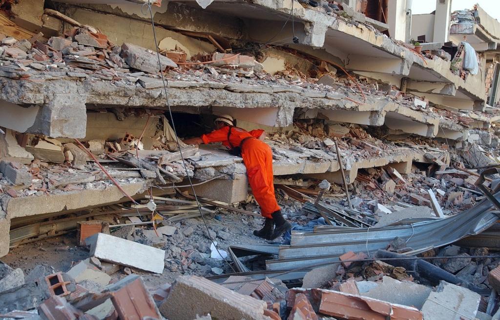 Rubble of a destroyed building