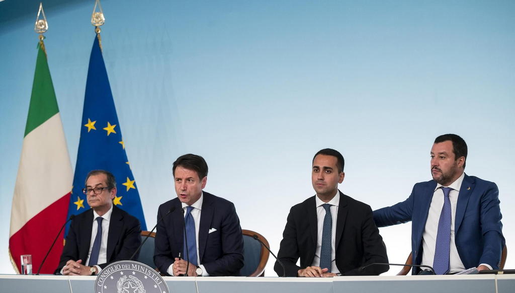 Tria, Conte, di Maio e Salvini in conferenza stampa