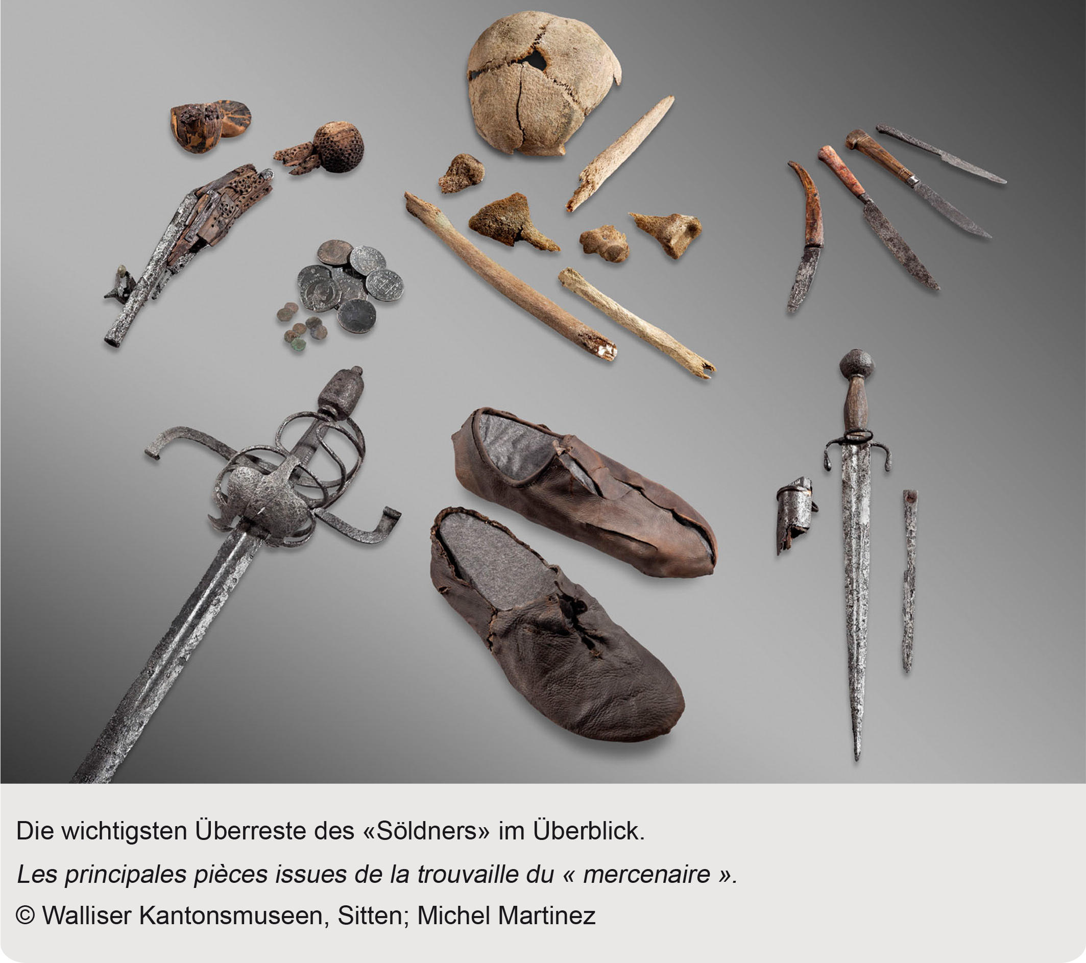 The bones and personal belongings of the Théodule Pass mercenary”