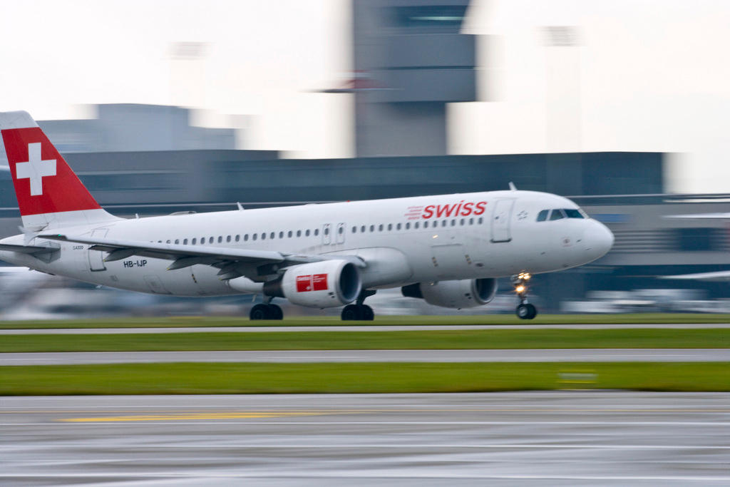 Swiss Airline plane at take-off from Zurich