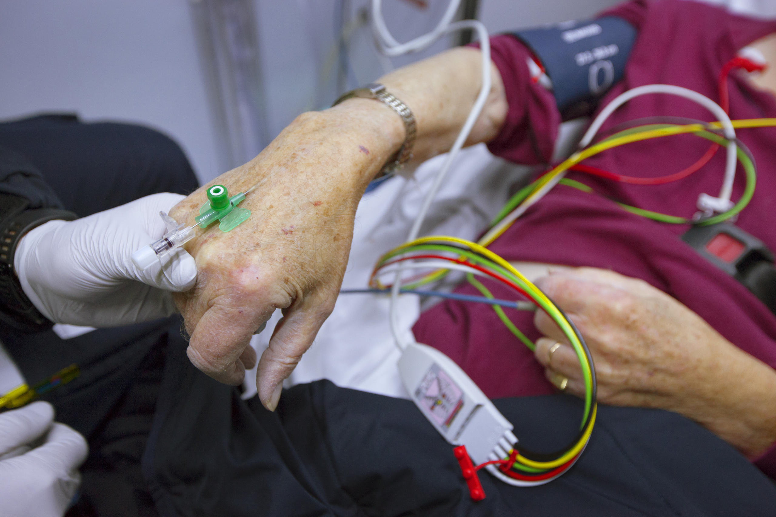 Patients hand with infusion
