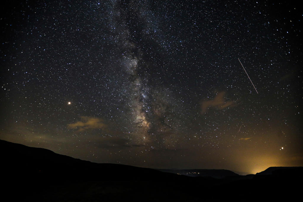 A view of the night sky and Milky Way