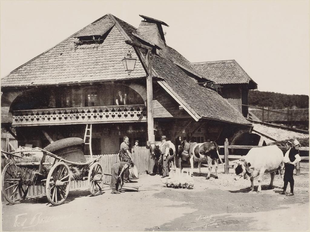 En el “pueblo suizo” reconstituido en Ginebra para la Exposición Nacional de 1896.