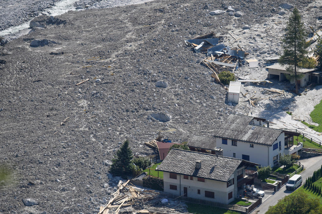 View of Bondo following a landslide on 23 August 2017