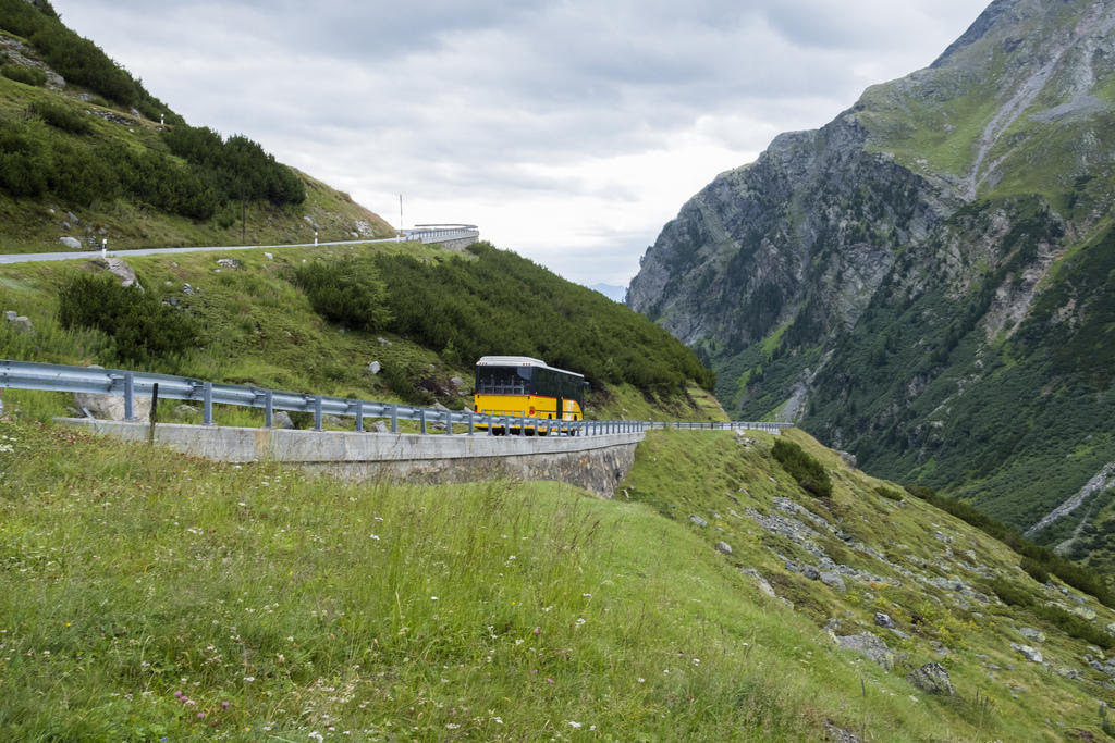 Post Bus on a route in Graubünden