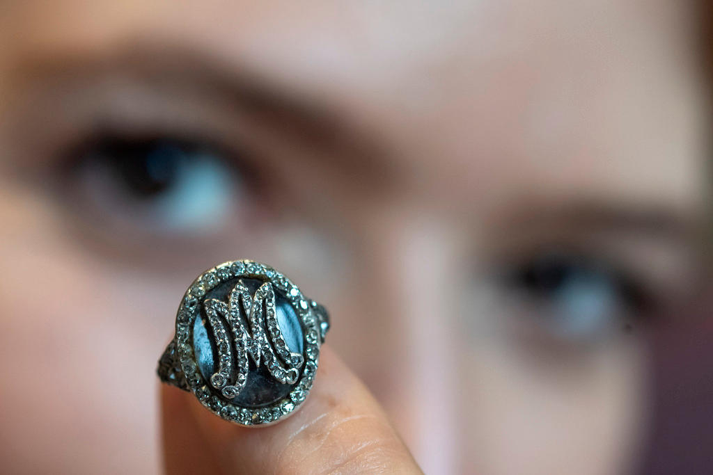 Diamond ring with initials MA for Marie Antoinette