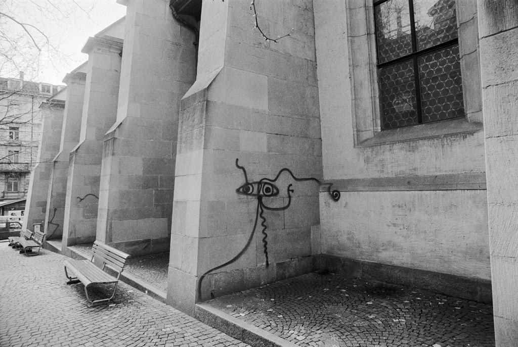 graffiti on a church