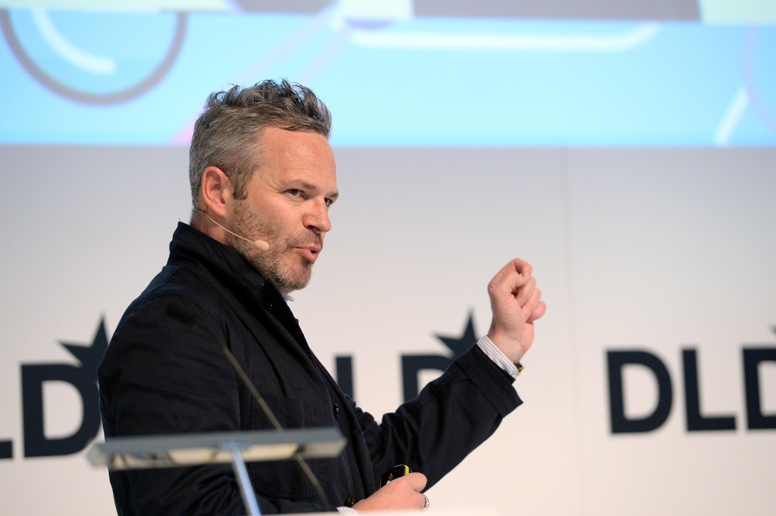 Man with headset microphone