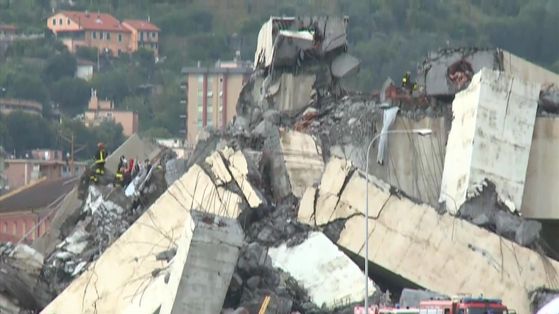Broken bridge in Genoa