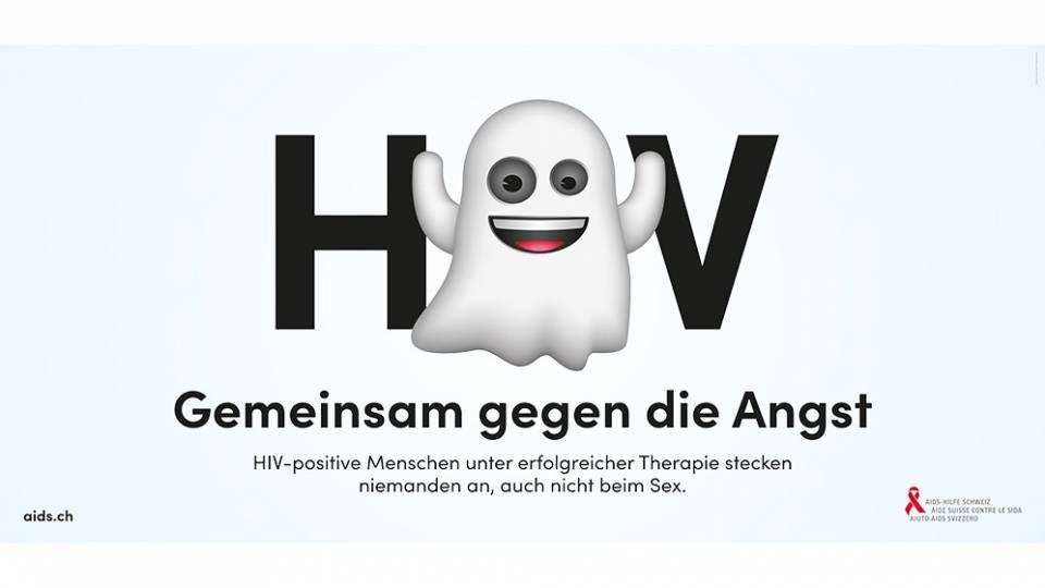 Kampagne Gemeinsam gegen die Angst mit Gespenst als I in HIV