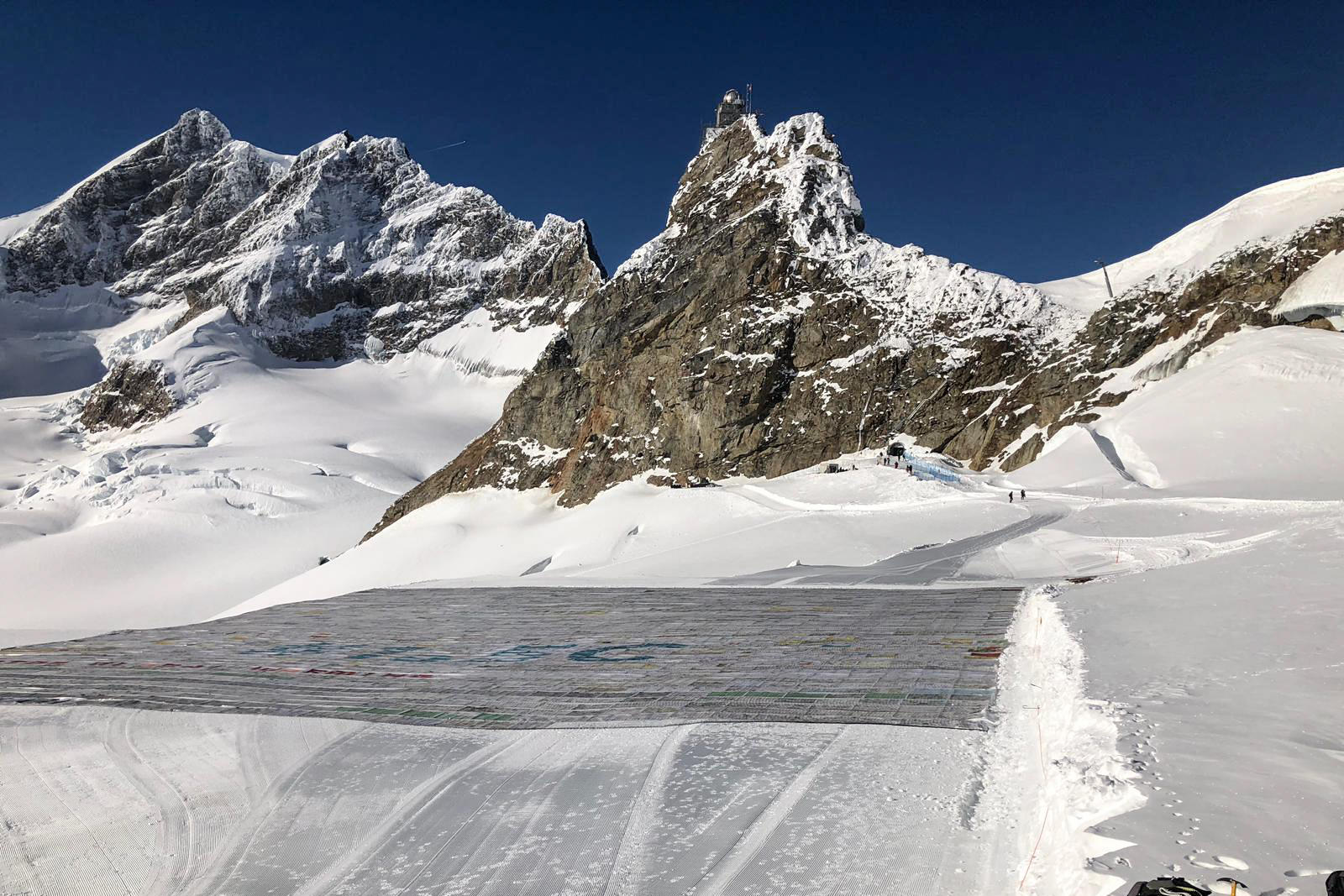 giant poster on snow