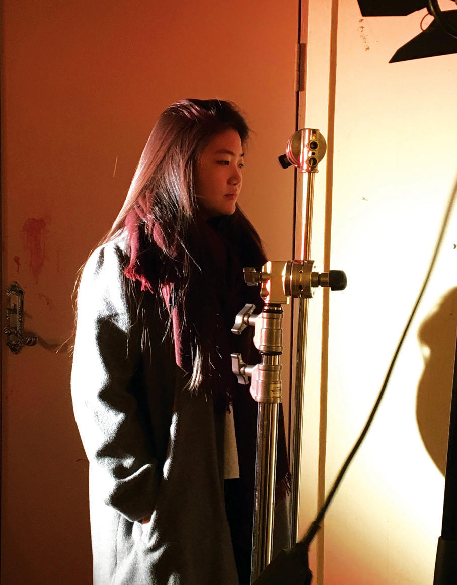 在北京电影学院，为一名电影学生当模特