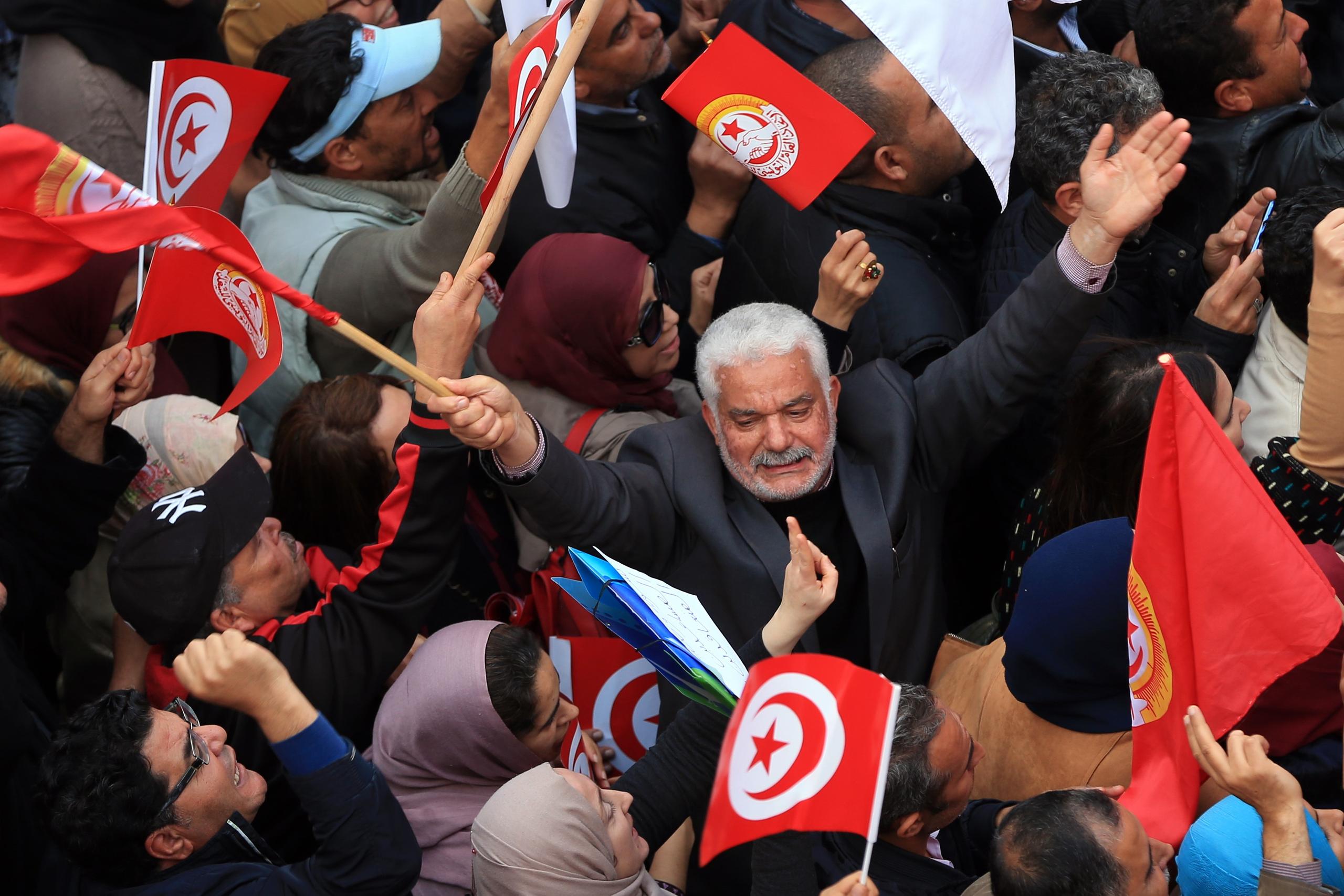صورة لمظاهرة في تونس