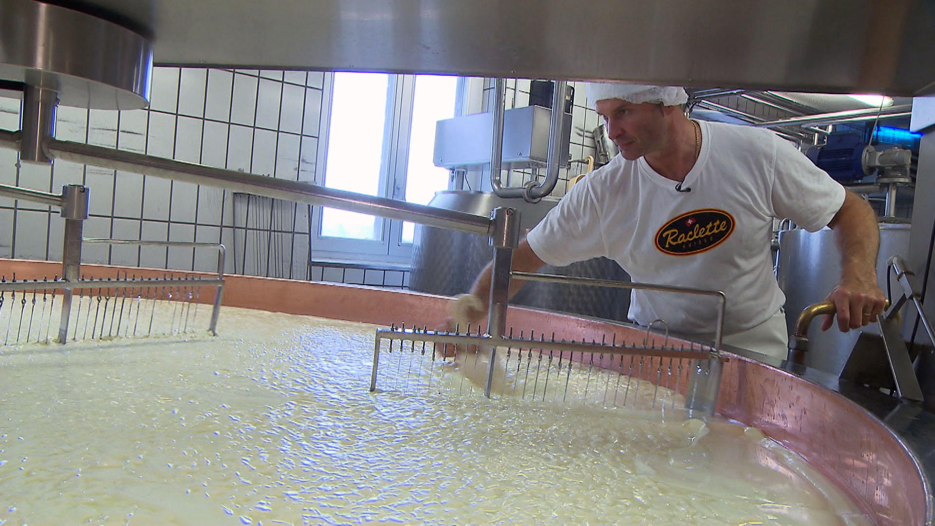 Man making cheese
