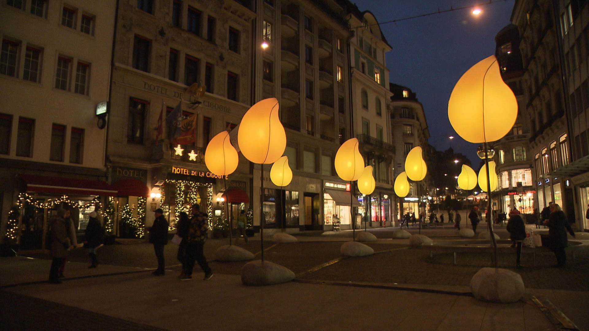 Light show in Geneva