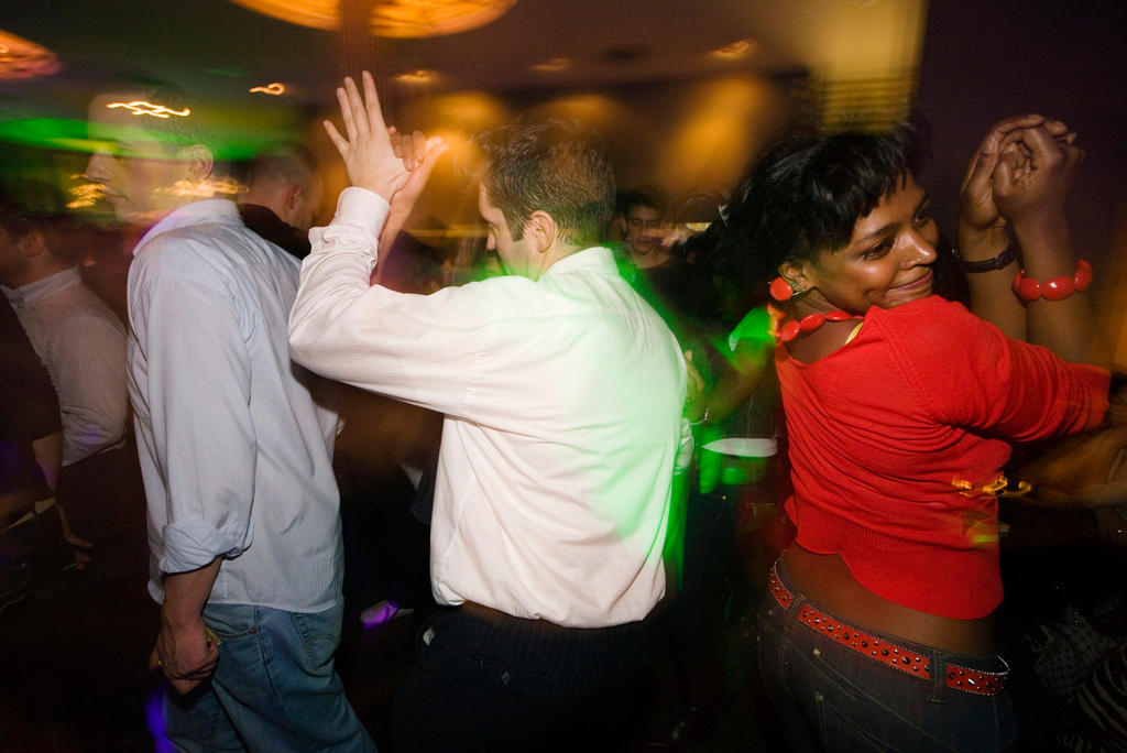 People dancing in club