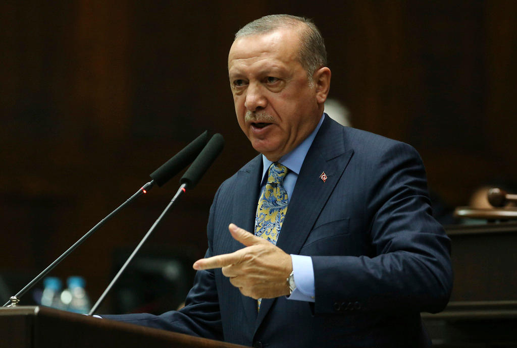 Erdogan em tribuna