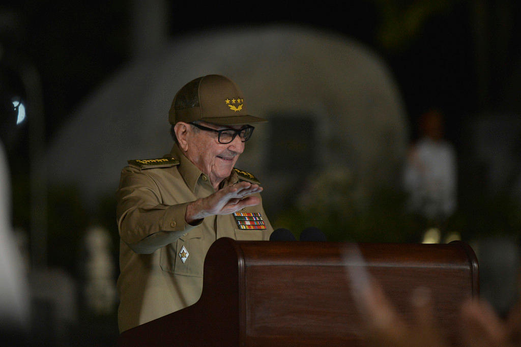 Raul Castro nel corso del suo intervento per i 60 anni della Revolucion