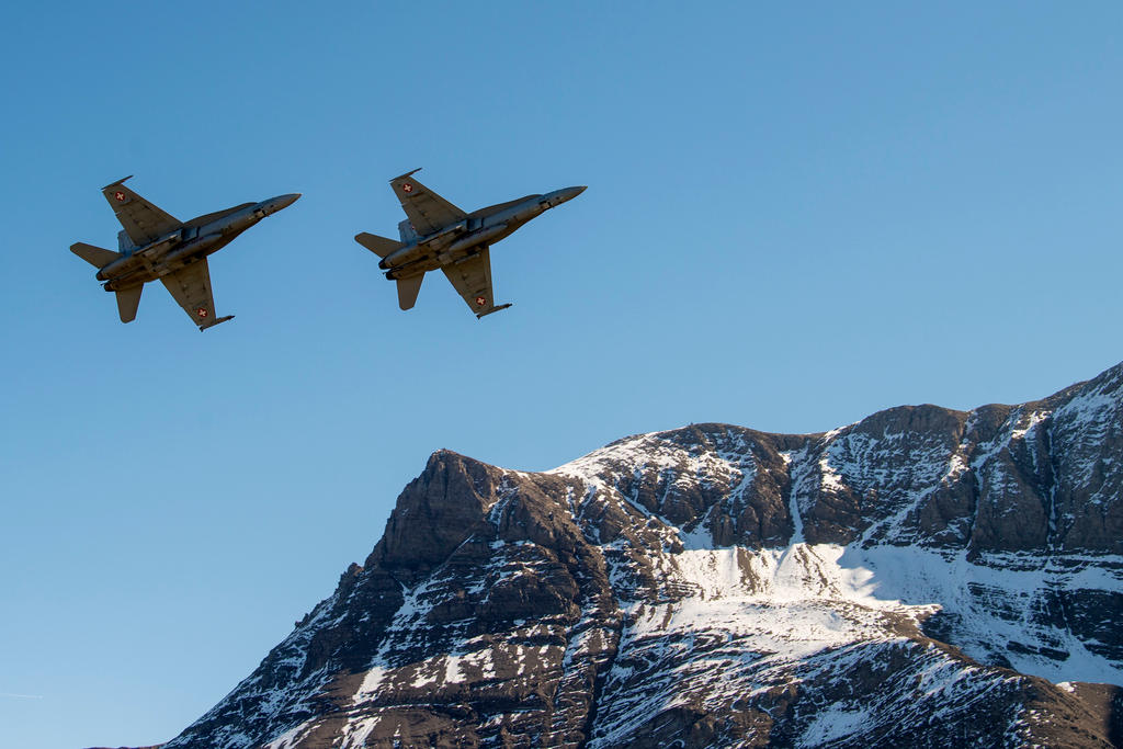 Jets flying over Alps