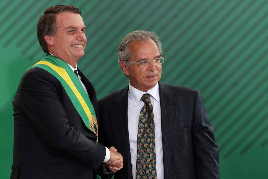 Paulo Guedes na posse de Jair Bolsonaro