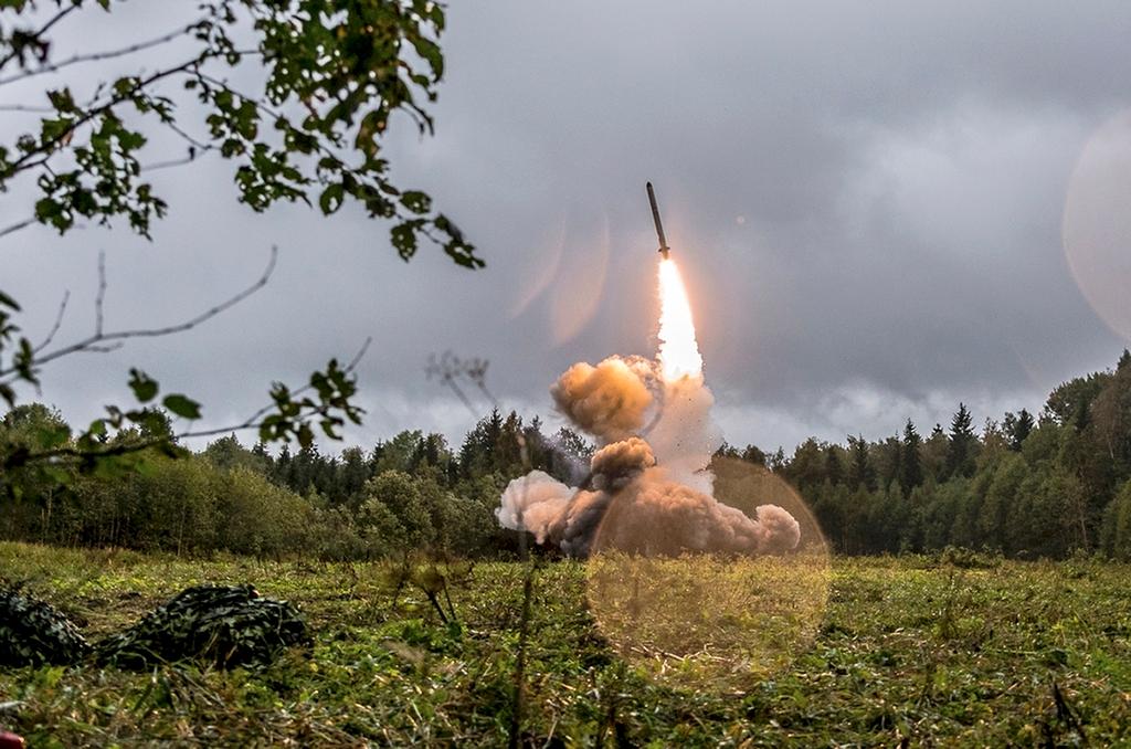 A Russian Iskander-K missile launched during a military exercise