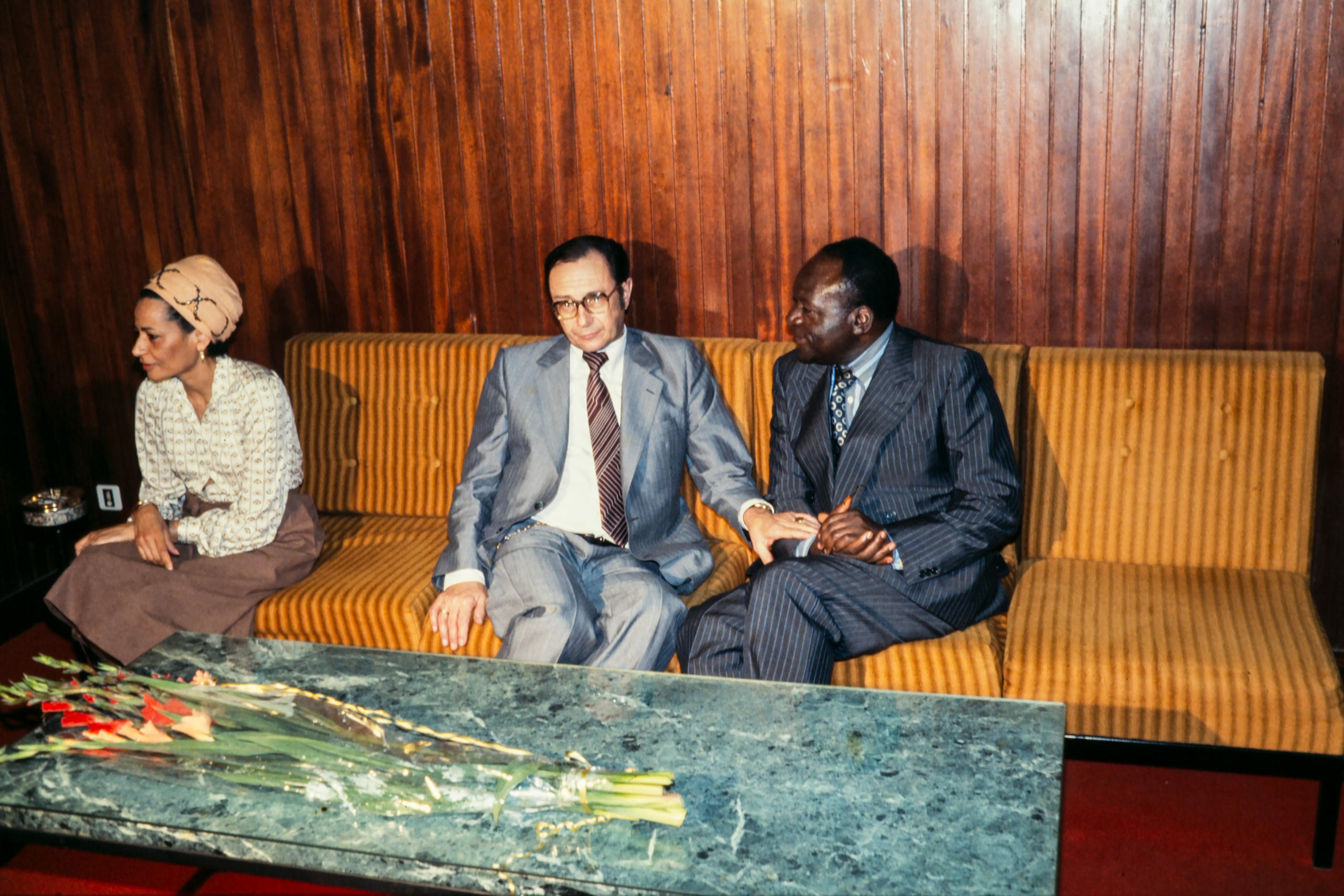 Avec le ministre nigérian des Affaires étrangères, Henry Adefope, le 17 janvier 1979