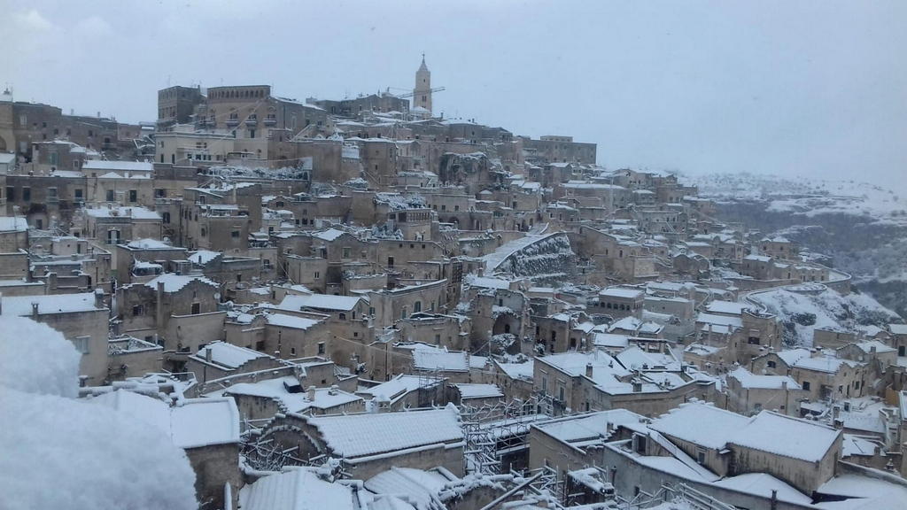 Matera innevata a inzio 2019