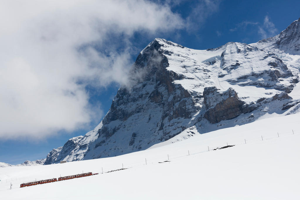 The train on Jungfraujoch pictured below the Eiger s north face