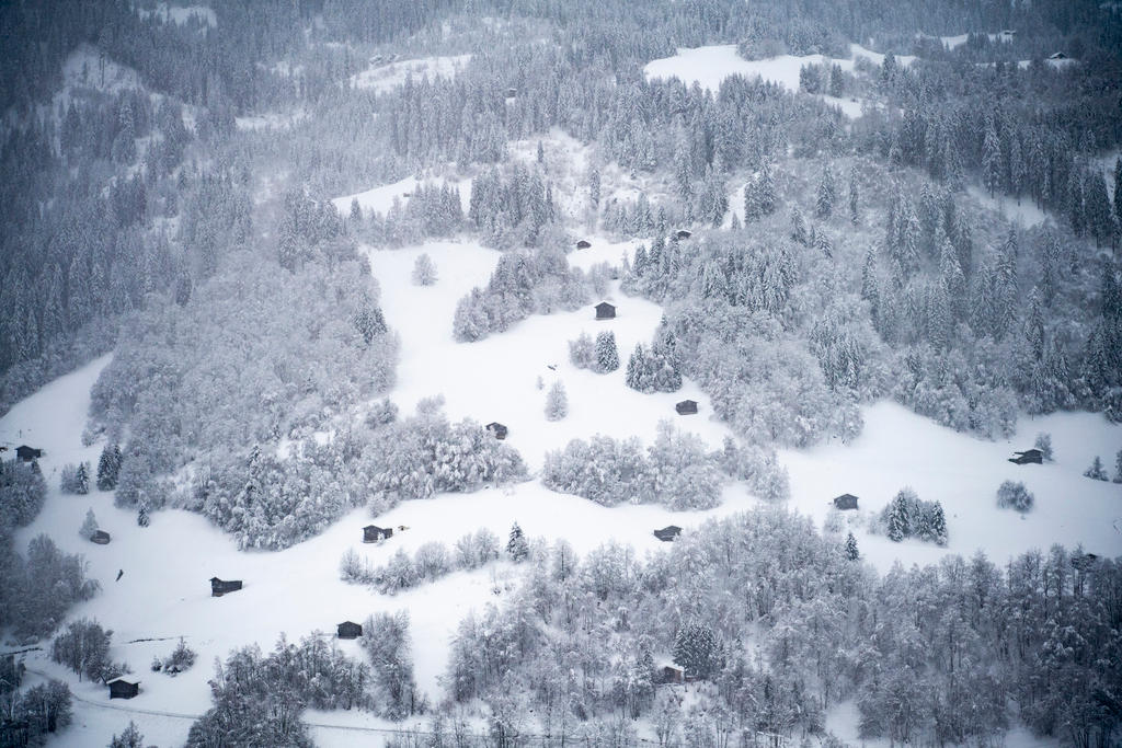 snow in mountains