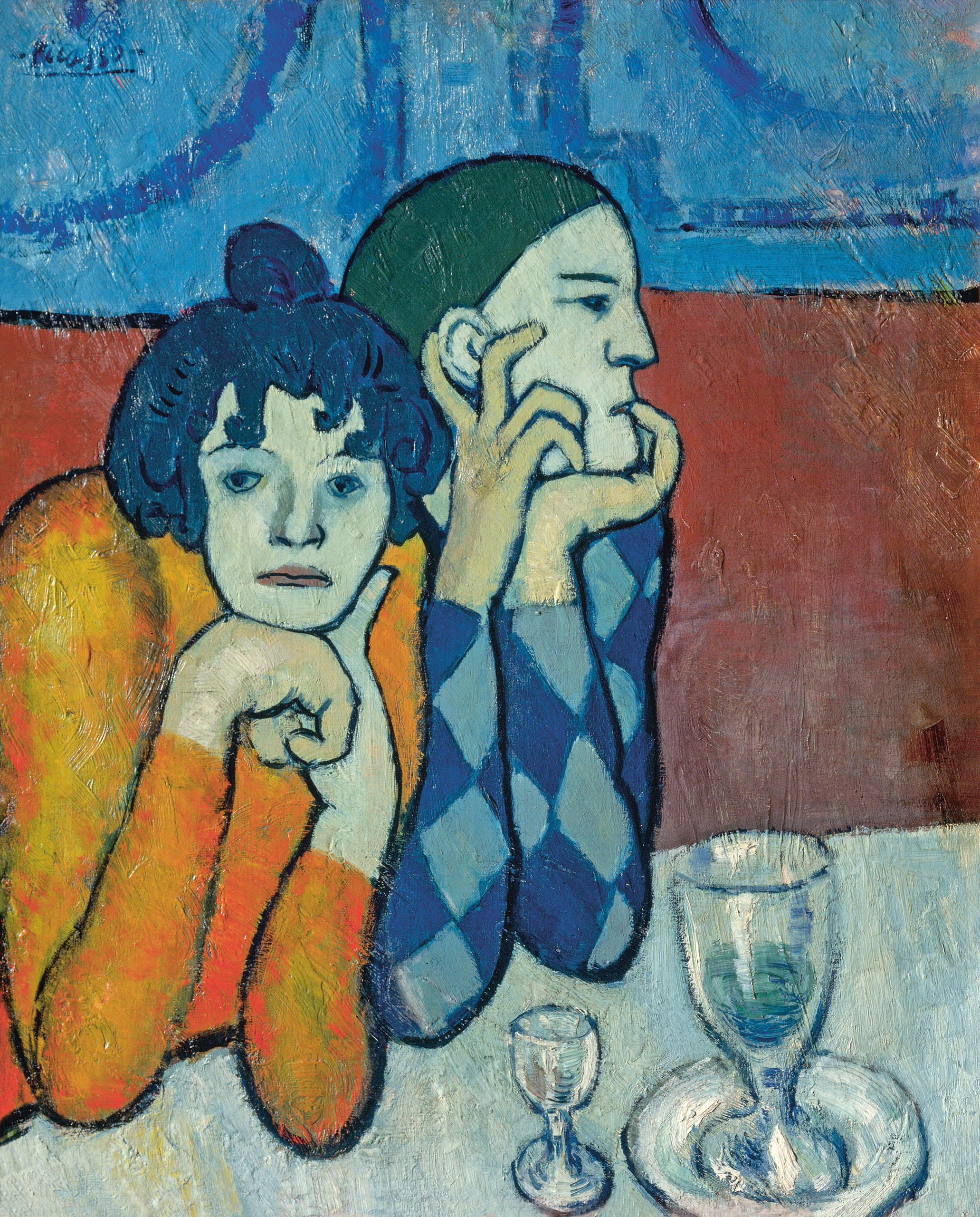 Picasso, arlequín y su compañera