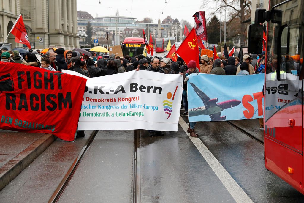 an anti-racism demo in bern