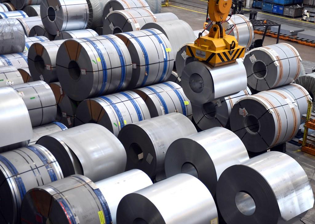 steel coils in a VW factory