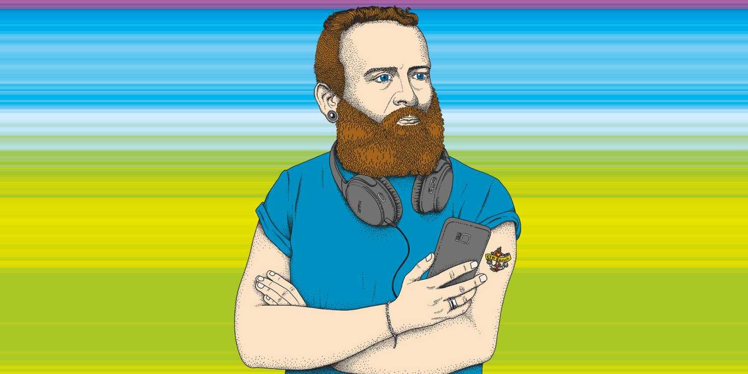 Illustration: Alfred Escher als Silicon-Valley-Hipster