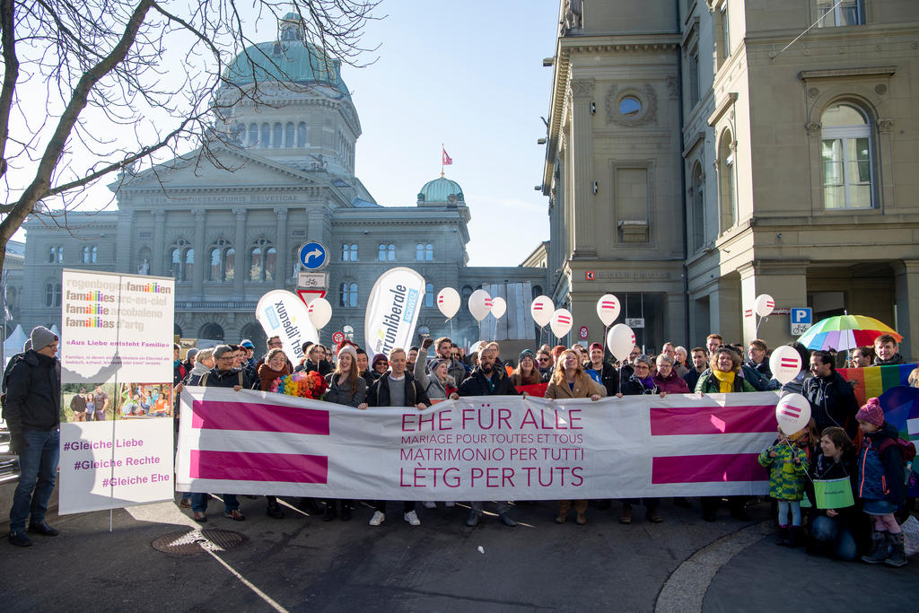 Manifestation devant le Palais fédéral de Berne