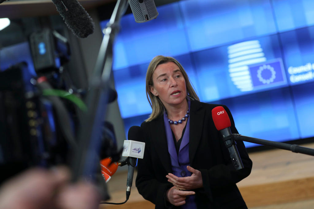 Federica Mogherini ai microfoni