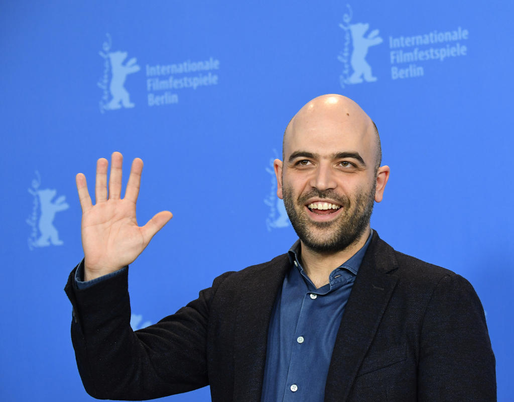 Roberto Saviano alla conferenza stampa del Festival di Berlino.