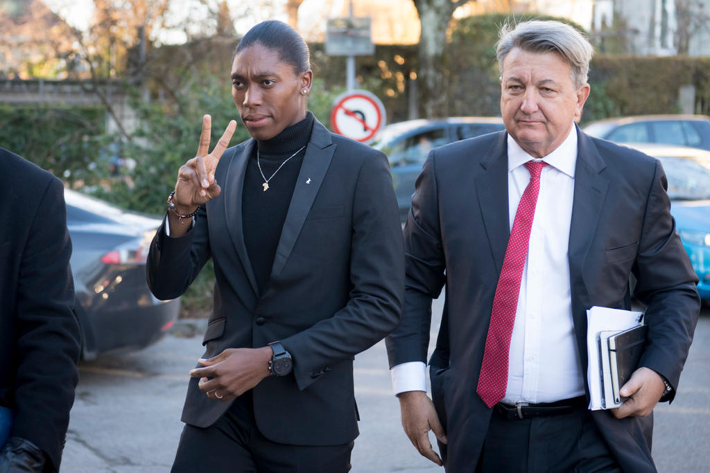 Caster Semenya (left) with her lawyer outside the Court of Arbitration for Sport