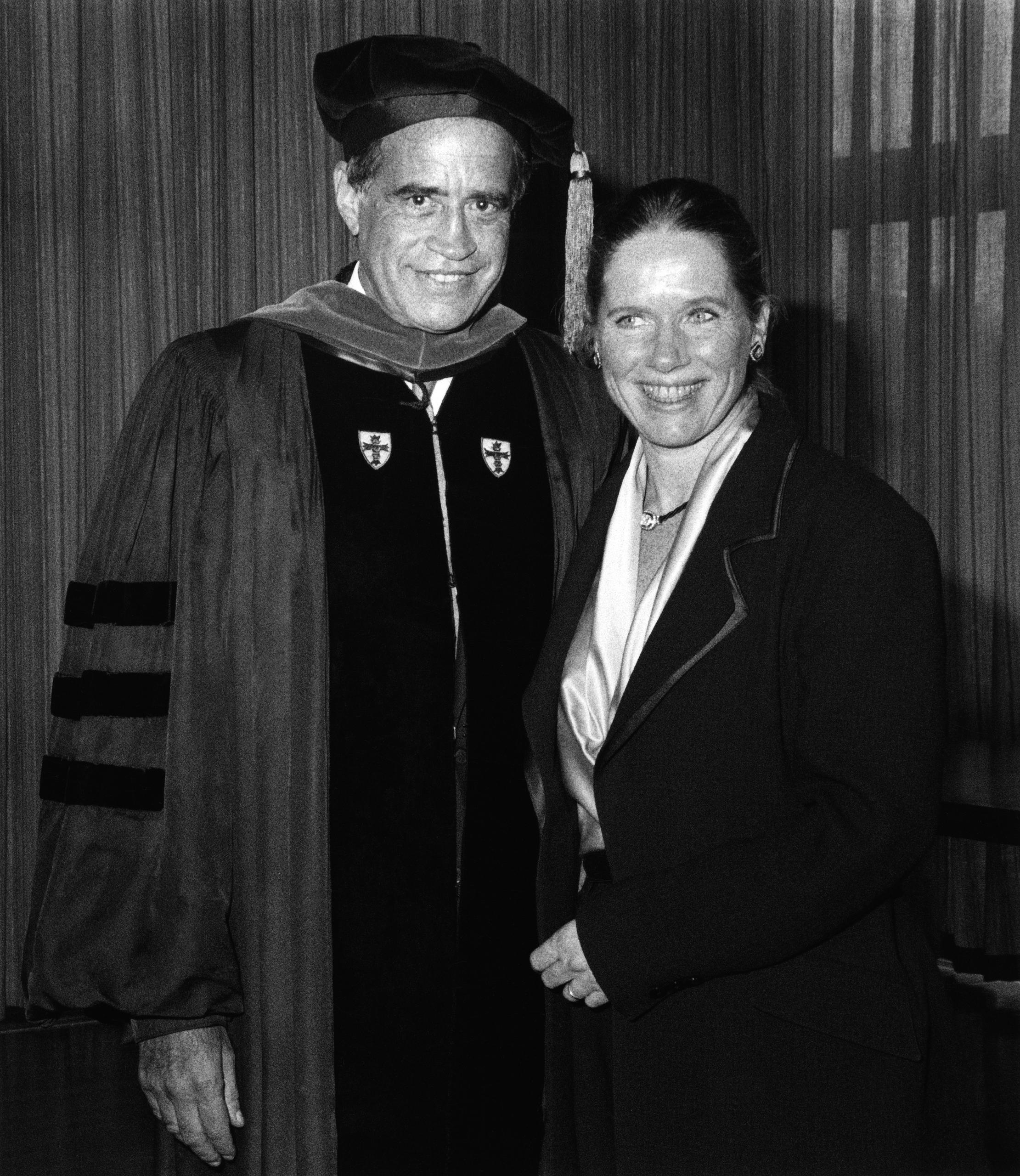 Arthur Cohn receives a honorary doctorate from Boston University, here with Liv Ullmann