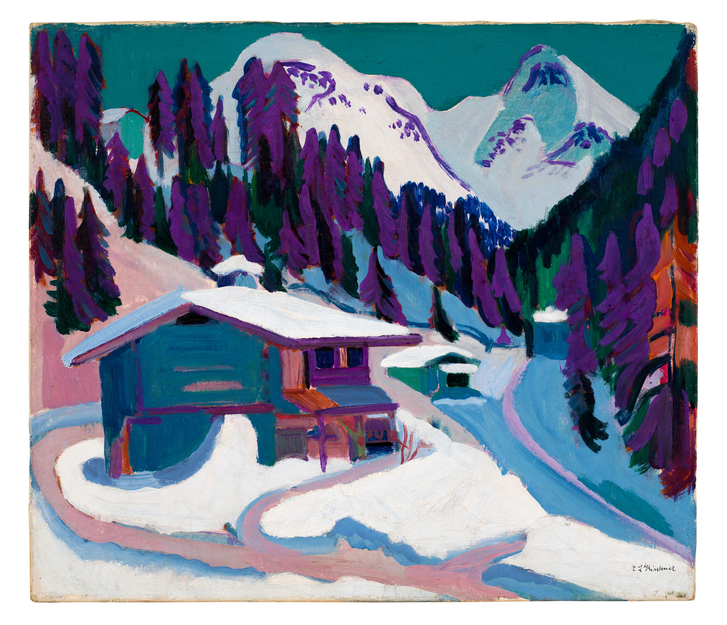 Ernst Ludwig Kirchner: Wildboden im Schnee, Ölbild auf Leinwand
