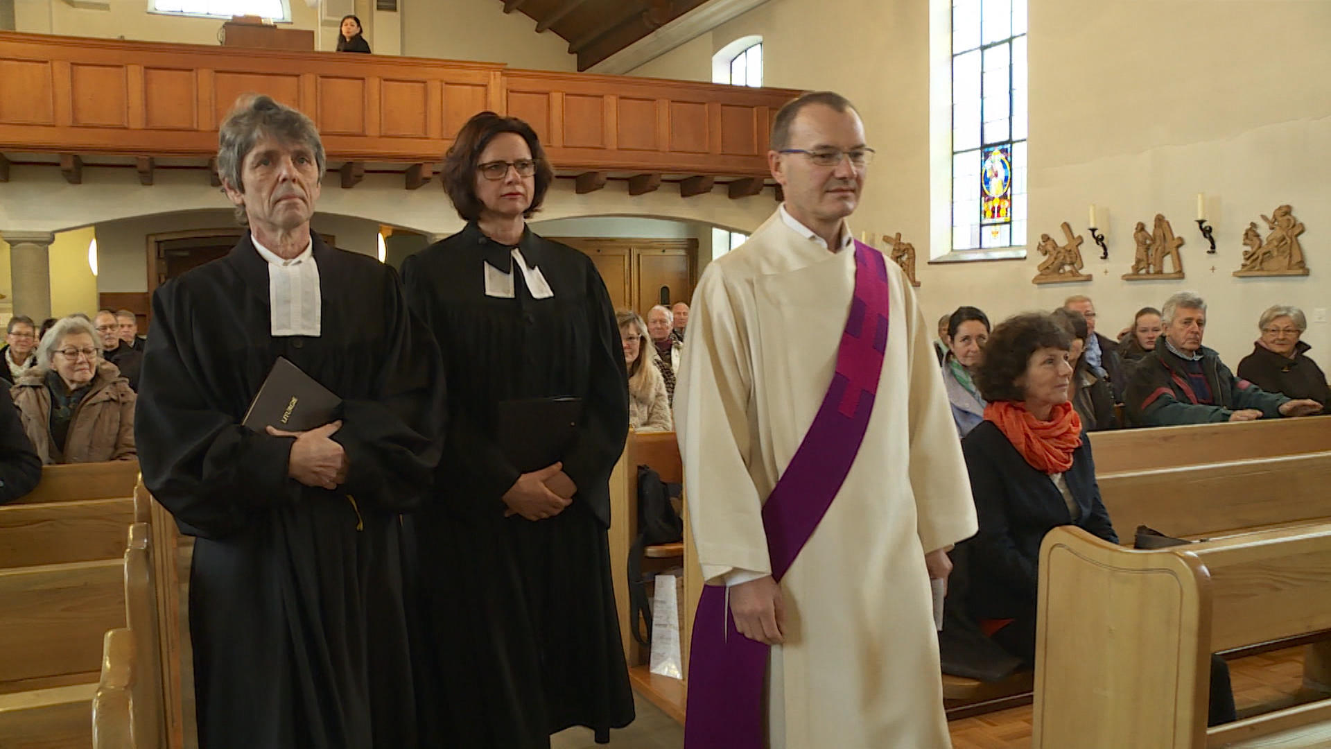 Priests in a church
