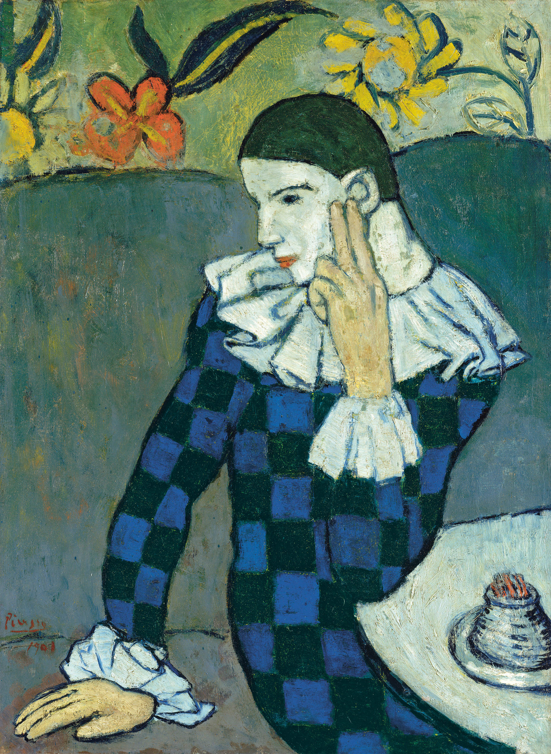 Picasso, arlequín sentado