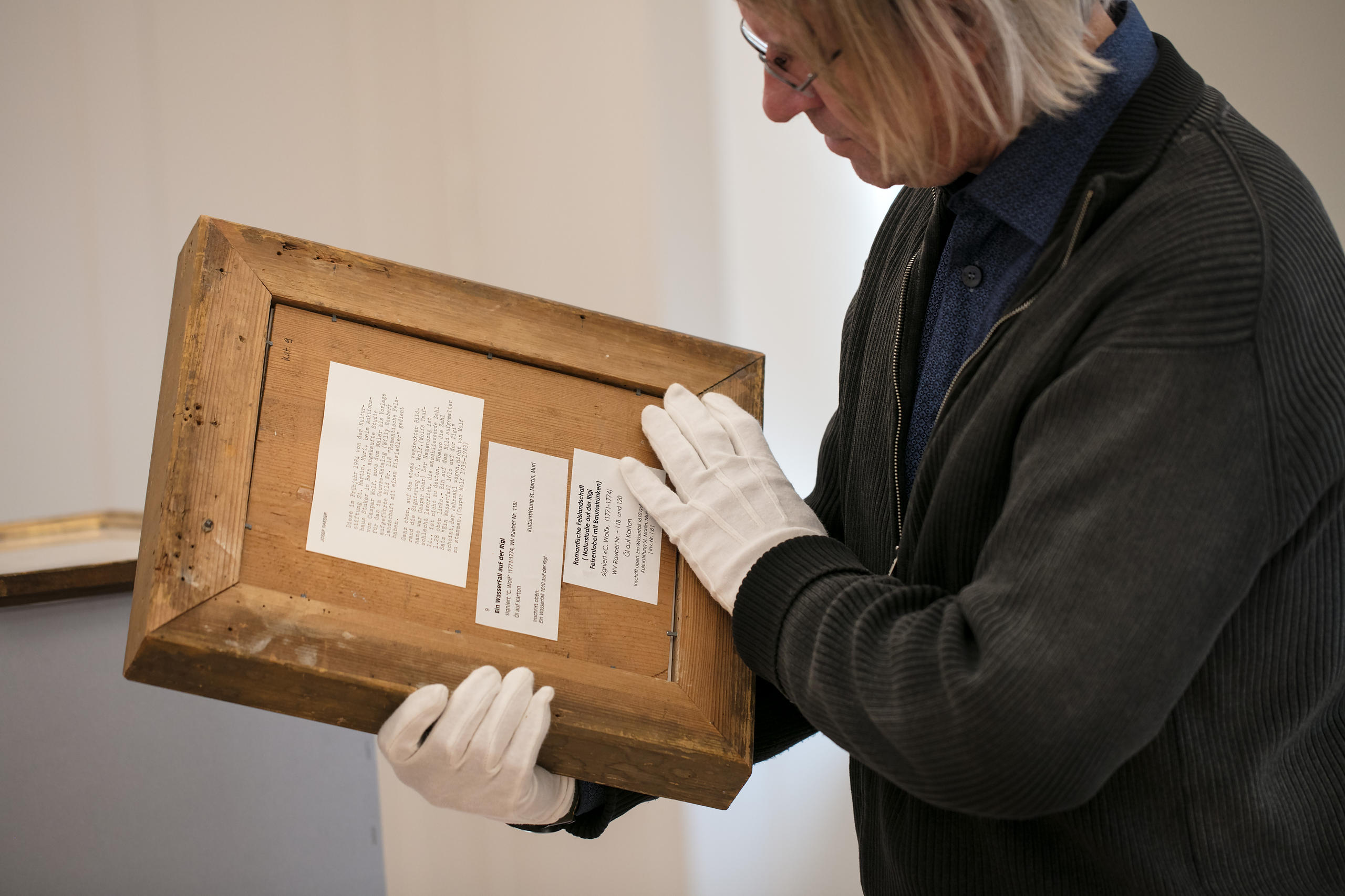 Peter Fischer checking some labels