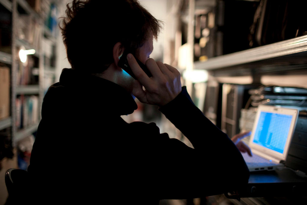 man and computer