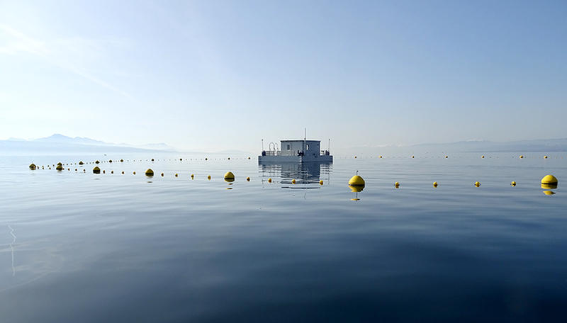 floating research platform in Lake Geneva