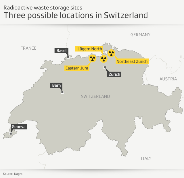 map of potential storage sites in switzerland