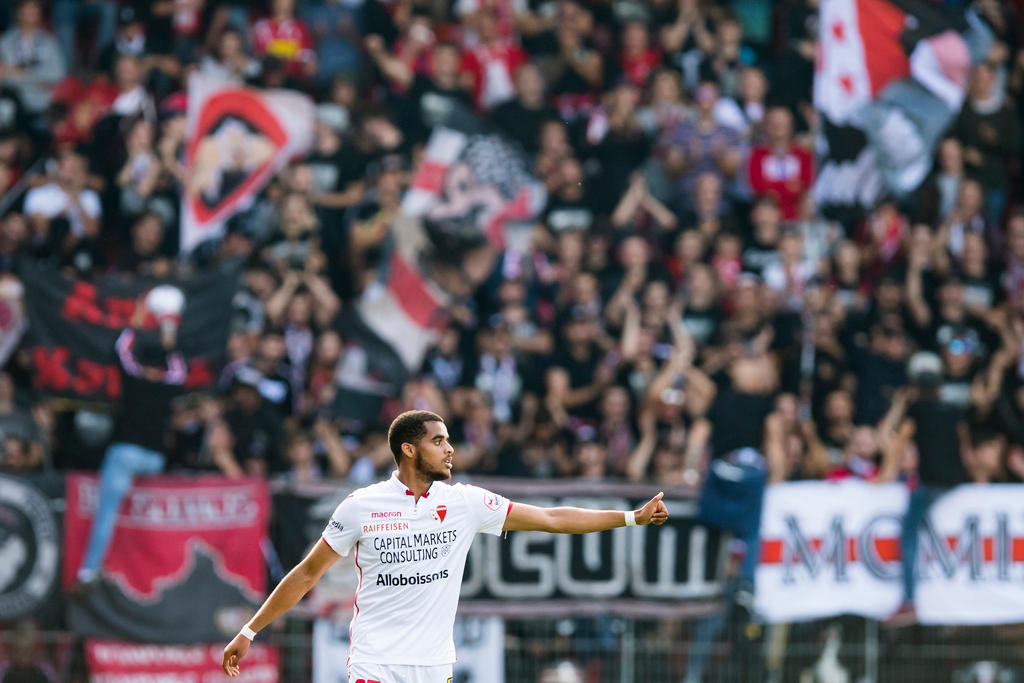 FC Sion forward Yassin Fortune at the Neuchatel Xamax FC v FC Sion match