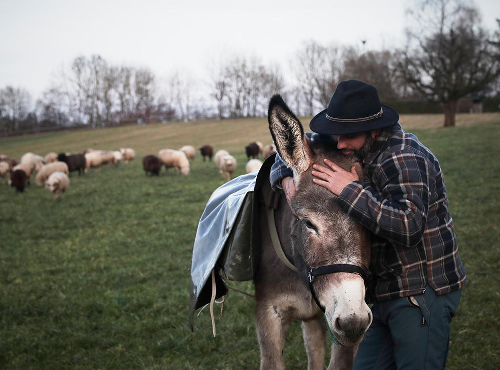 Jose Carvalho with his donkey