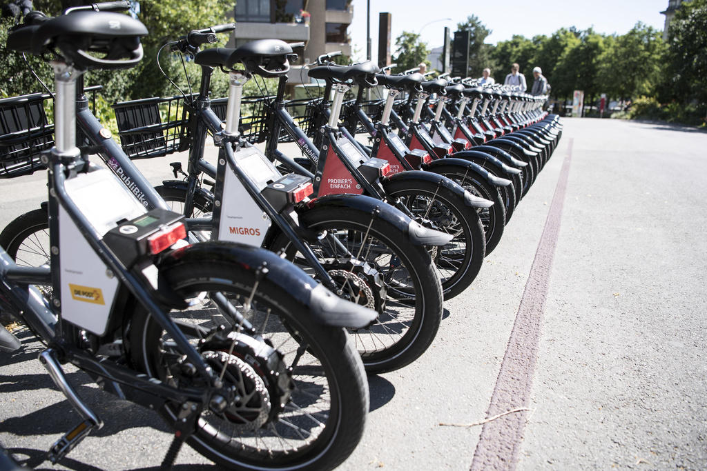 Row of e-bikes