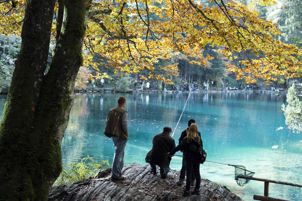 Fishing at the Blausee